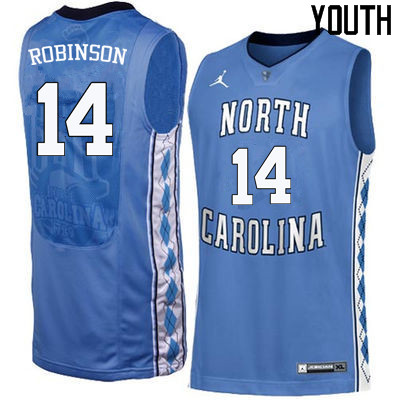 Youth North Carolina Tar Heels #14 Brandon Robinson College Basketball Jerseys Sale-Blue